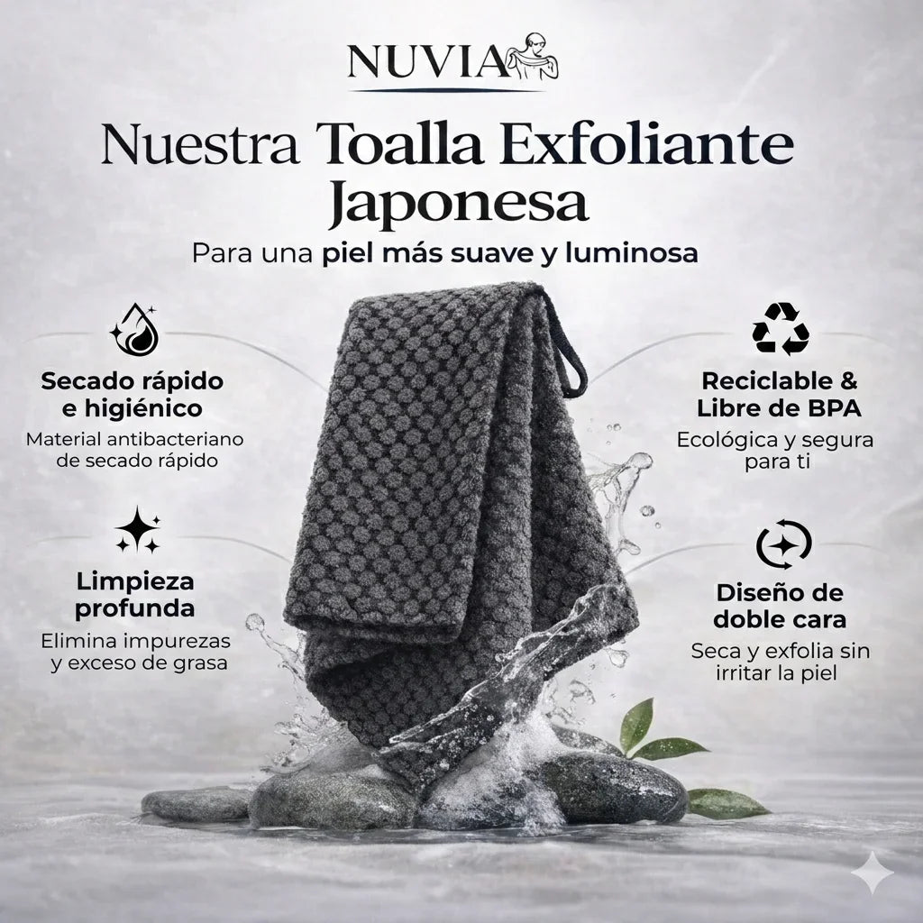Toalla Exfoliante Japonesa Nuvia™